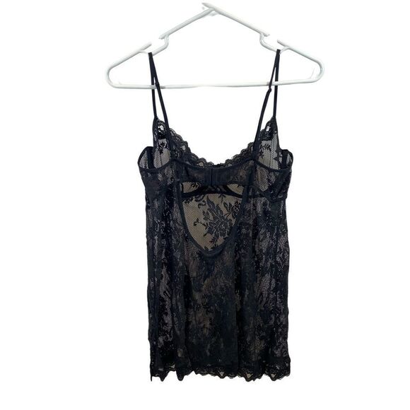 Victorias Secret Black Sheer Floral‎ Lace Lingerie Nightgown Size 36C - Picture 3 of 9